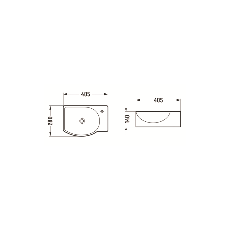 Mexen Mista chiuvetă de blat stânga 40 x 28 cm, albă - 22174000L
