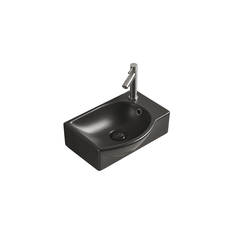Mexen Mista lavoar pe blat stânga 40 x 28 cm, negru mat - 22174085L