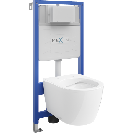 Mexen Carmen set încastrat WC cadru Fenix Slim cu vas WC, alb lucios - 6103388XX00