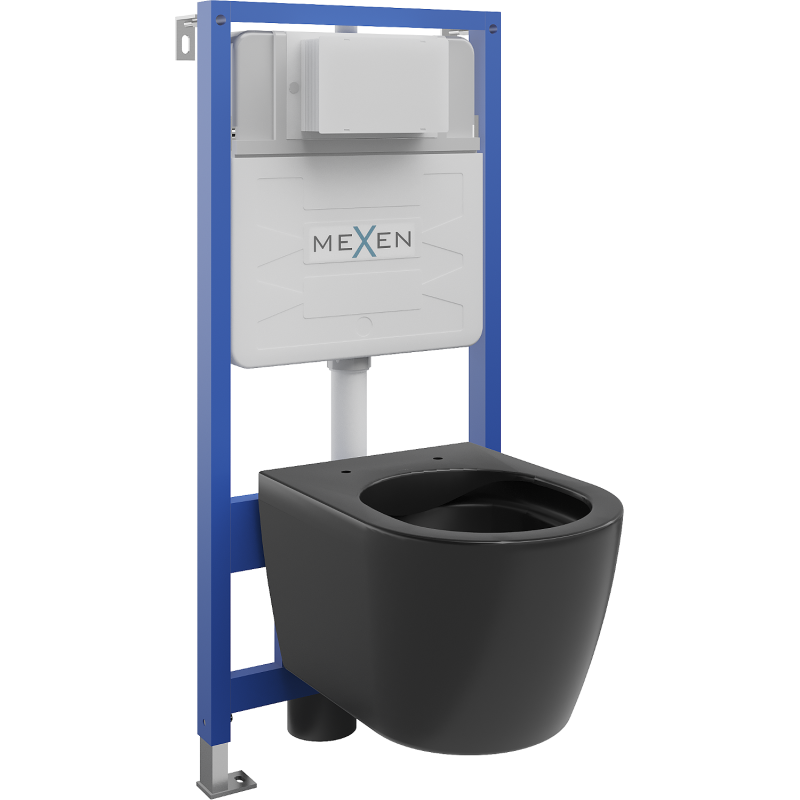Mexen WC beépített rendszer Fenix Slim keret Carmen WC-vel, fekete matt - 6103388XX85