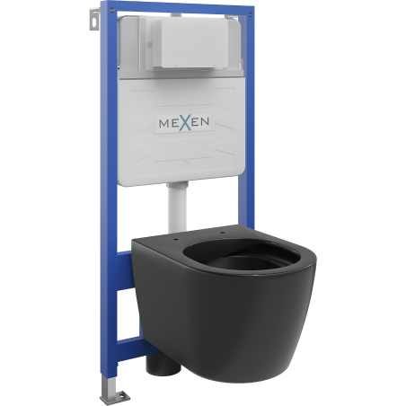 Mexen WC beépített rendszer Fenix Slim keret Carmen WC-vel, fekete matt - 6103388XX85