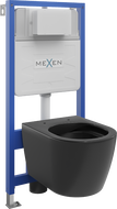 Mexen set WC încastrat cadru Felix Slim cu vas de toaletă  Carmen, Negru mat - 6103388XX85