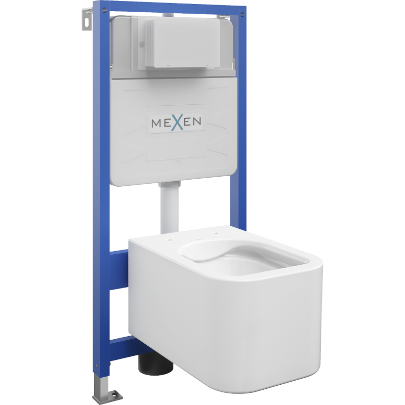 Mexen set incastrat WC cadru Fenix Slim cu vas WC Elis, alb lucios - 6103391XX00