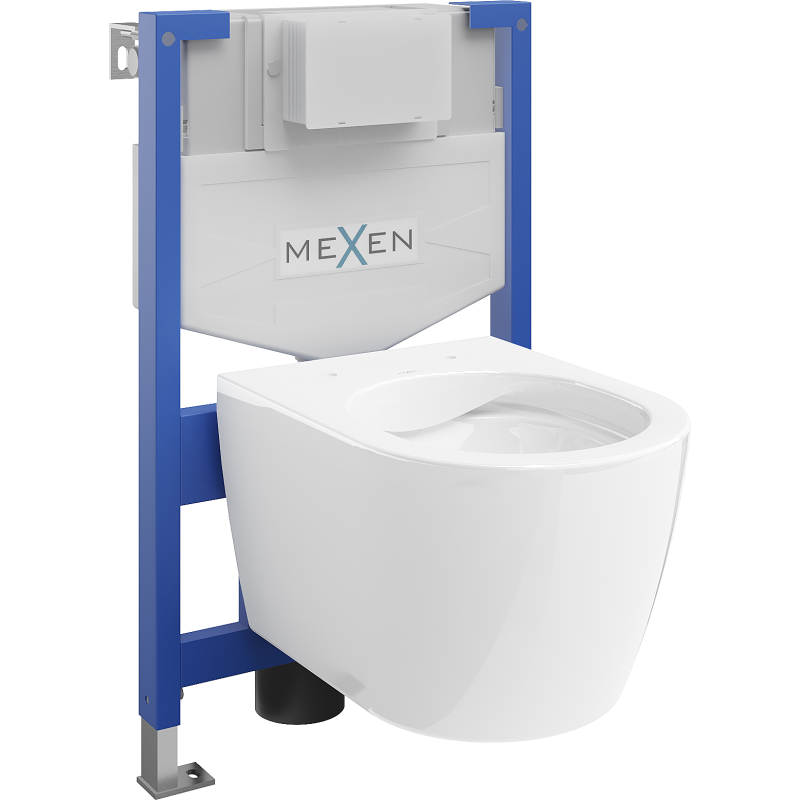 Mexen Carmen set incastrat WC schelet Fenix XS-F cu vas WC, alb lucios - 6803388XX00