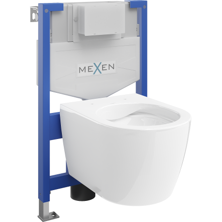 Mexen Carmen set incastrat WC schelet Fenix XS-F cu vas WC, alb lucios - 6803388XX00