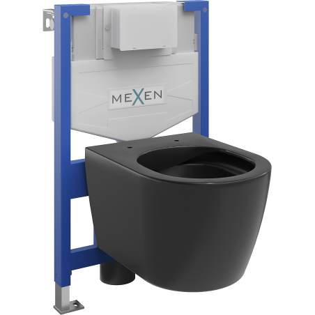 Mexen Carmen WC rejtett készlet Fenix XS-F vázzal és WC csésze, fekete matt - 6803388XX85