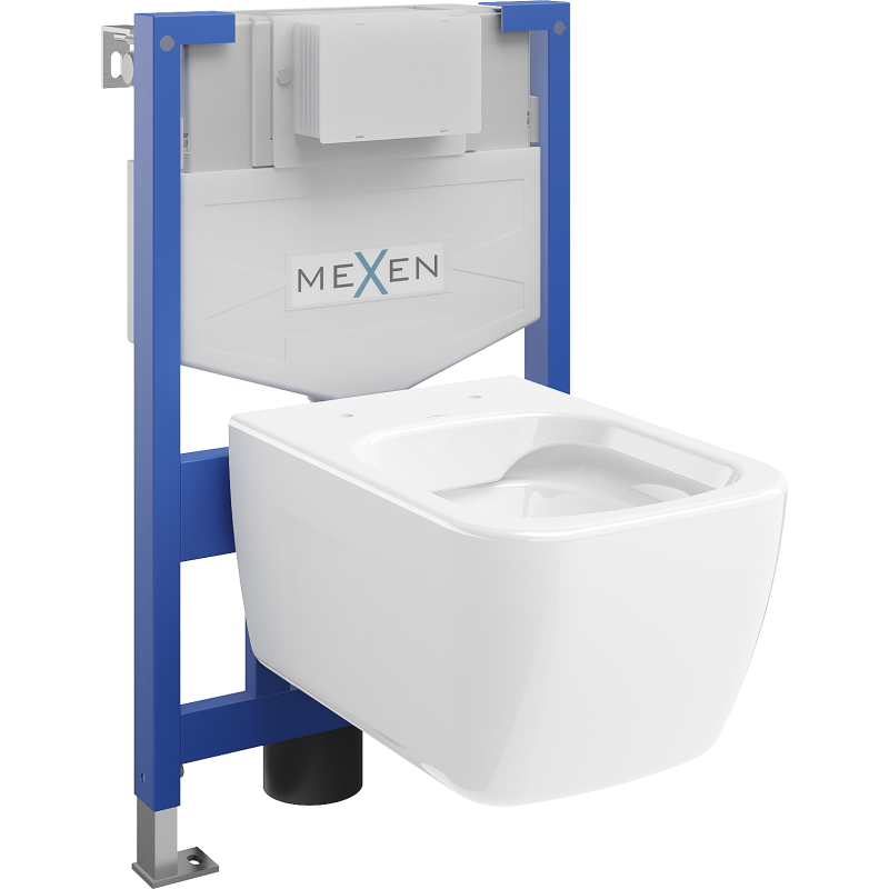 Mexen Margo WC süllyesztett keret Fenix XS-F WC csészével, fényes fehér - 6803342XX00