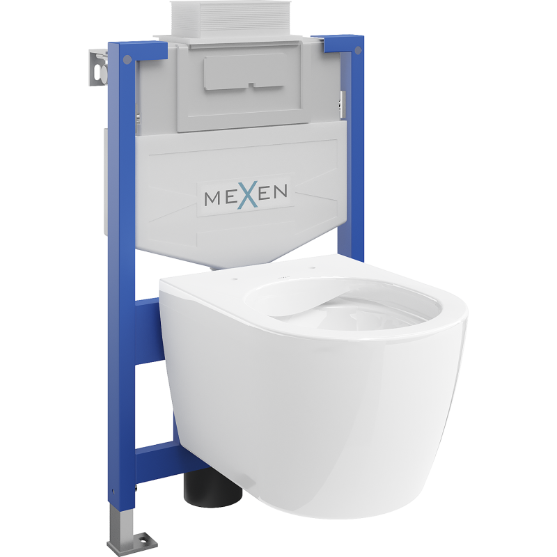Mexen set încastrat WC cadru Fenix XS-U cu vas WC Carmen, alb lucios - 6853388XX00
