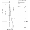 Mexen CQ49 falon kívüli zuhanykészlet esőzuhannyal és termosztatikus csapteleppel, fekete/arany - 772504995-75