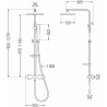 Mexen CQ49 set de duș montat la suprafață cu duș de tavan și baterie termostatică, negru/auriu - 772504995-75