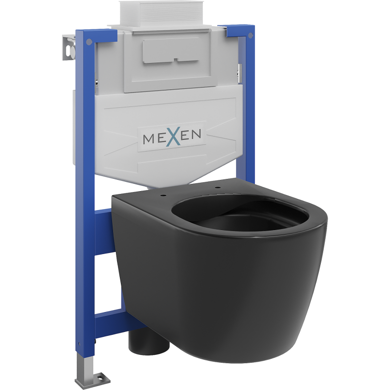 Mexen Carmen WC falba alatti szett Fenix XS-U WC csészével, fekete matt - 6853388XX85