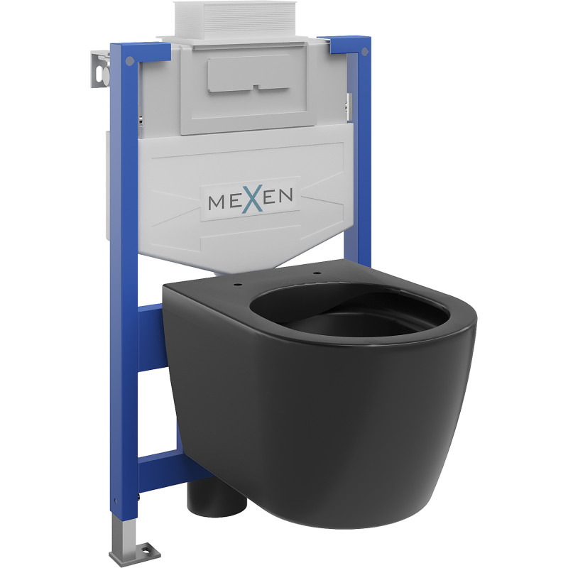 Mexen Fenix XS-U süllyesztett WC-készlet Carmen WC-csészével, fekete matt - 6853388XX85