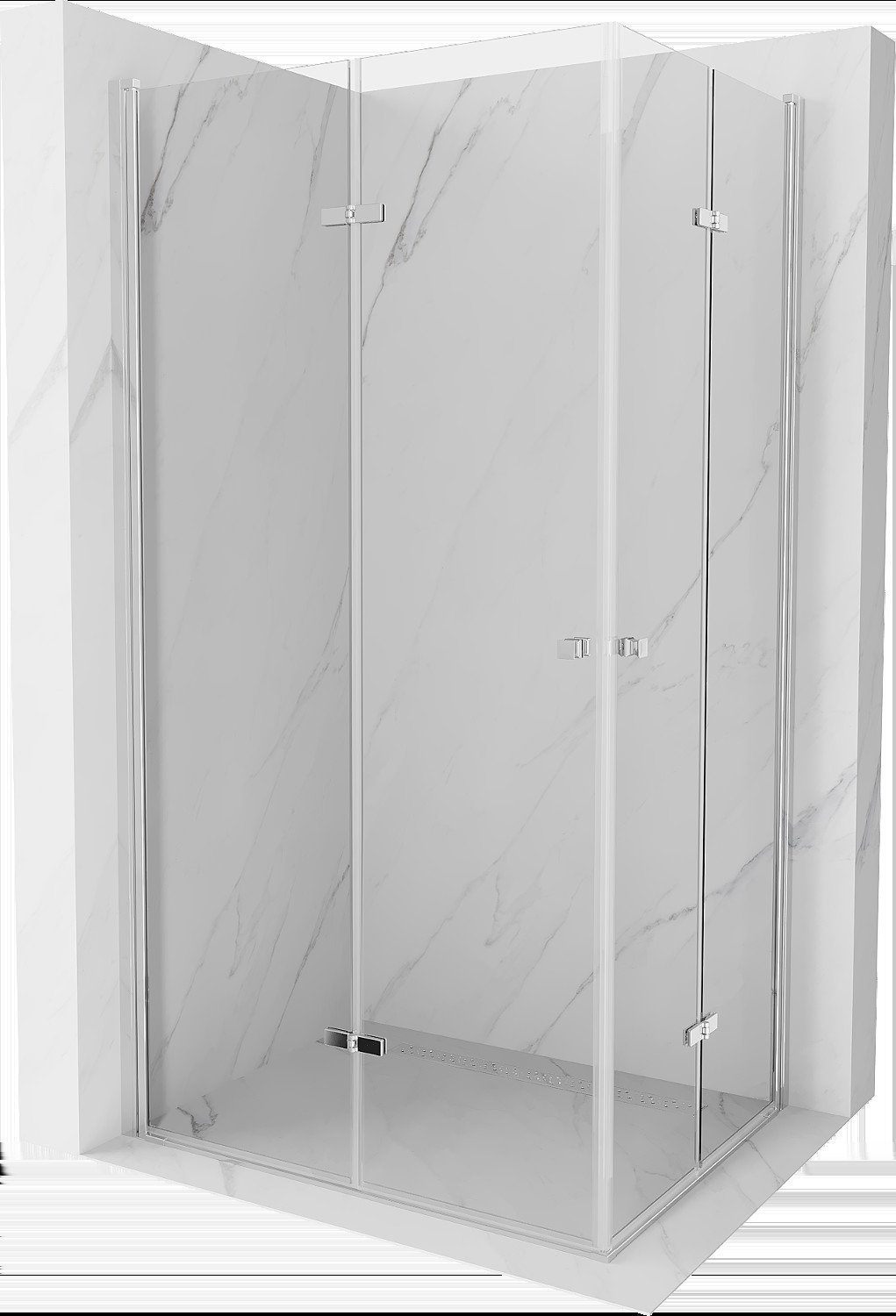 Mexen Lima Duo cabină de duș pliabilă 90 x 80 cm, transparent, Crom - 856-090-080-02-00