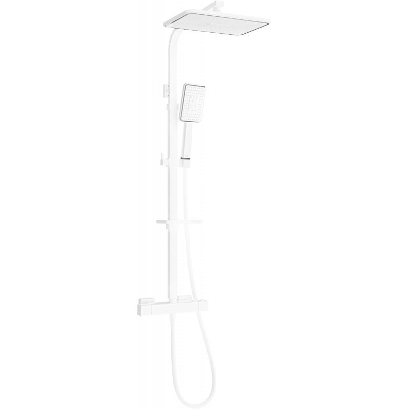 Mexen CQ54 set de duș cu pară de tip ploaie și baterie termostatică, Albă/Crom - 772505495-21