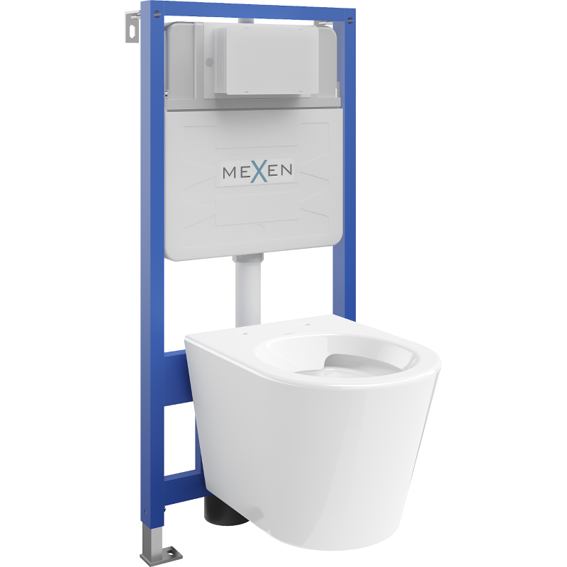 Mexen Rico rejtett WC készlet Fenix Slim WC konzollal, fehér fényes - 6103372XX00