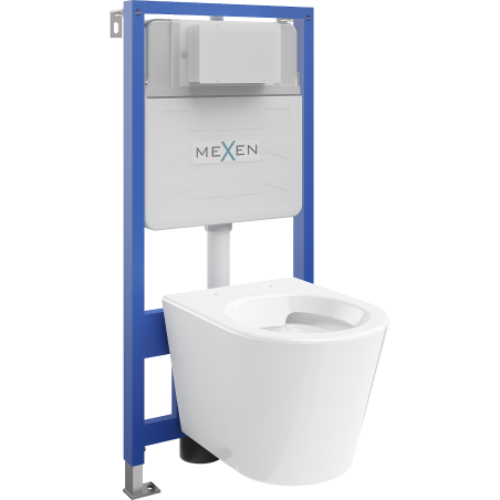 Mexen Rico set incastrat WC cadru Fenix Slim cu vas WC, alb lucios - 6103372XX00