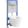 Mexen WC beépített készlet Fenix Slim keret Rico WC csészével, fényes fehér - 6103372XX00