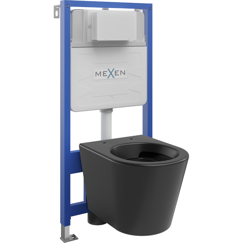 Mexen Rico set incastrat WC cadru Fenix Slim cu vas WC, negru mat - 6103372XX85