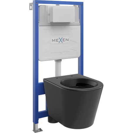 Mexen Rico set incastrat WC cadru Fenix Slim cu vas WC, negru mat - 6103372XX85