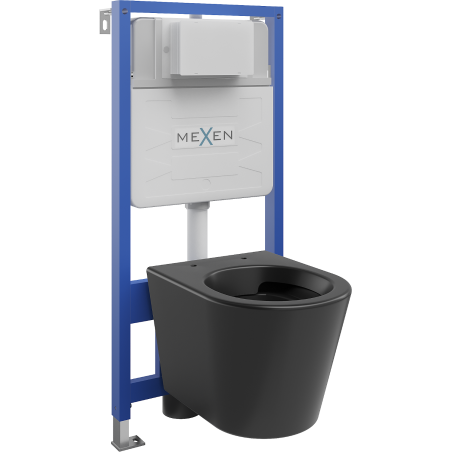Mexen set WC încastrat cadru Fenix Slim cu vas WC Rico, negru mat - 6103372XX85