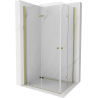 Mexen Lima Duo cabină de duș rabatabilă 80 x 70 cm, transparentă, aurie - 856-080-070-50-00-02