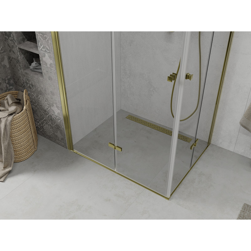 Mexen Lima Duo cabină de duș pliabilă 80 x 70 cm, transparent, aurie - 856-080-070-50-00-02