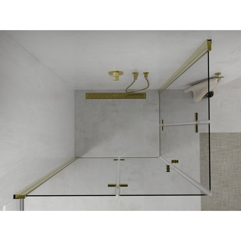Mexen Lima Duo cabină de duș pliabilă 80 x 70 cm, transparent, aurie - 856-080-070-50-00-02