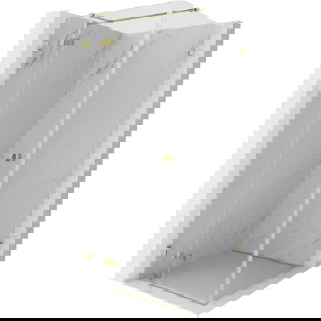 Mexen Lunar T cabină de duș cu ușă stângă 80 x 80 cm, transparentă, auriu - 834T-080-080-50-00-L