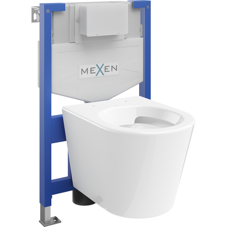 Mexen Rico különleges falba szerelhető WC-készlet Fenix XS-F WC csészével, fényes fehér - 6803372XX00