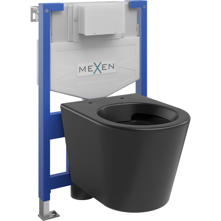 Mexen beépíthető Felix XS-F WC váz WC csészével Rico, Fekete matt - 6803372XX85