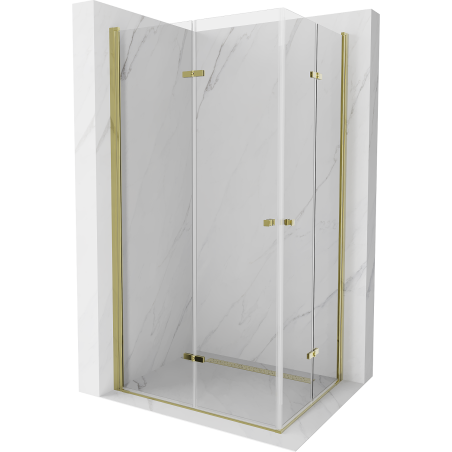Mexen Lima Duo cabină de duș pliabilă 90 x 80 cm, transparent, Aurie - 856-090-080-50-00-02