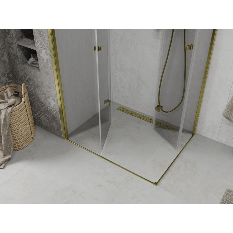 Mexen Lima Duo cabină de duș pliabilă 100 x 90 cm, transparent, auriu - 856-100-090-50-00-02
