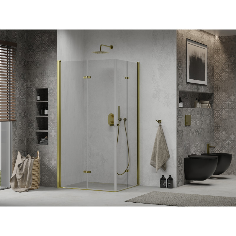 Mexen Lima Duo cabină de duș pliabilă 100 x 90 cm, transparent, auriu - 856-100-090-50-00-02
