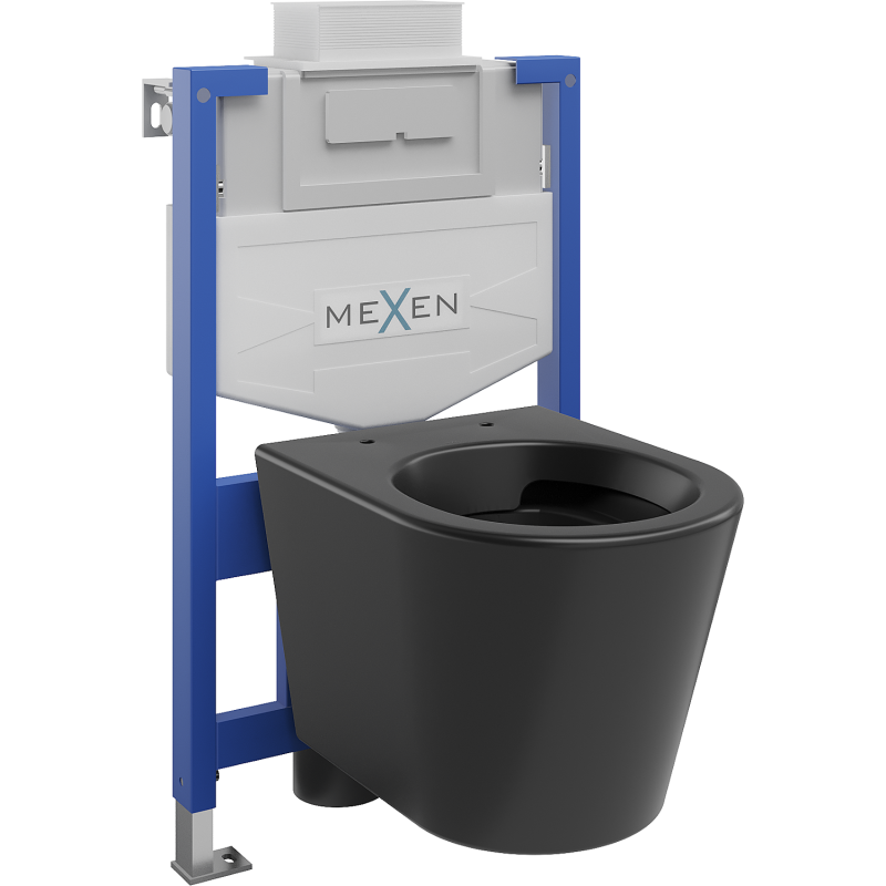Mexen Rico WC beépített készlet Fenix XS-U WC csészével, fekete matt - 6853372XX85