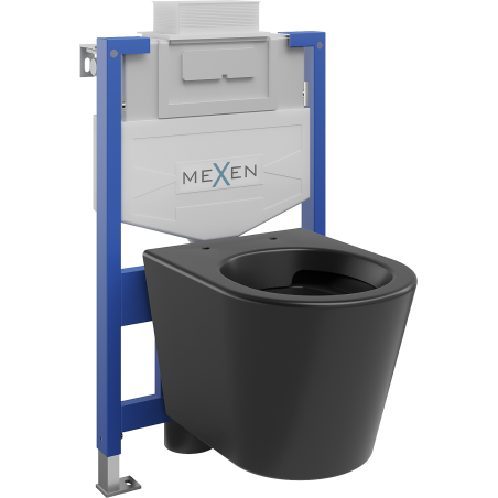 Mexen beépíthető Felix XS-U WC váz WC csészével Rico, Fekete matt - 6853372XX85