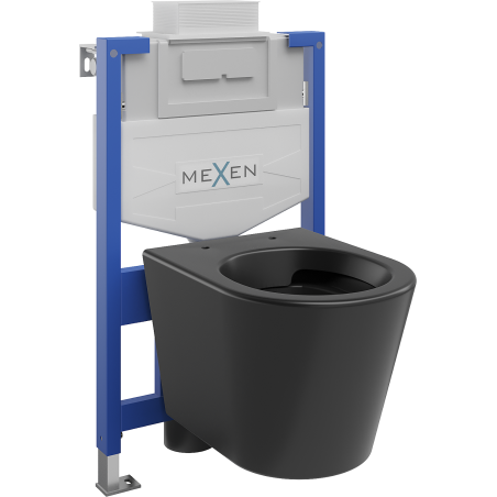 Set incastrat WC Mexen rama Fenix XS-U cu vas WC Rico, negru mat - 6853372XX85
