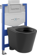 Mexen set WC încastrat cadru Felix XS-U cu vas de toaletă  Rico, Negru mat - 6853372XX85