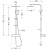 Mexen CQ54 set de duș cu pară de tip ploaie și baterie termostatică, Neagră/Crom - 772505495-71