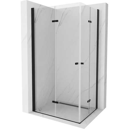 Mexen Lima Cabină de duș Duo pliabilă 80 x 70 cm, transparentă, neagră - 856-080-070-70-00-02