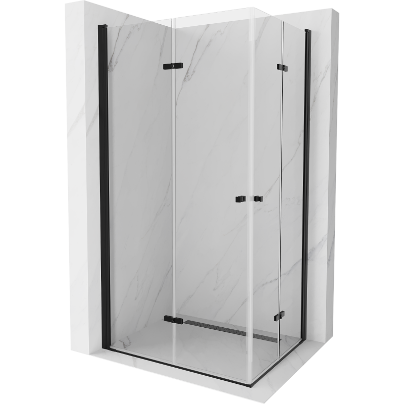 Mexen Lima Duo cabină de duș pliabilă 90 x 80 cm, transparent, Neagră - 856-090-080-70-00-02