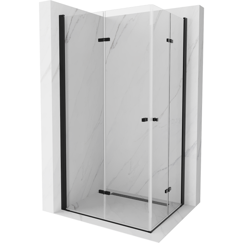 Mexen Lima Duo cabină de duș pliabilă 100 x 90 cm, transparent, Neagră - 856-100-090-70-00-02