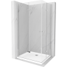 Mexen Lima Duo cabină de duș pliabilă 80 x 70 cm, transparent, Crom + cadă de duș Flat - 856-080-070-01-02-4010