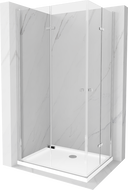 Mexen Lima Duo cabină de duș pliabilă 90 x 80 cm, transparent, Crom + cadă de duș Flat - 856-090-080-01-02-4010