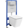 Mexen Cube Fenix Slim beépíthető WC készlet, WC csésze és lassan záródó ülőke, fényes fehér - 61030924000