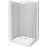 Mexen Lima Duo cabină de duș pliabilă 100 x 90 cm, transparent, Crom + cadă de duș Flat - 856-100-090-01-02-4010