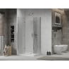 Mexen Lima Duo cabină de duș pliabilă 100 x 90 cm, transparent, Crom + cadă de duș Flat - 856-100-090-01-02-4010
