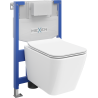 Mexen set WC încastrat cadru Felix XS-F cu vas de toaletă  Cube și capac de toaletă cu închidere lentă, Albă - 68030924000