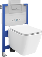 Mexen Cube süllyesztett WC keret Fenix XS-U WC kagylóval és lassan csukódó WC ülőkével, fényes fehér - 68530924000