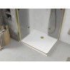 Mexen Lima Cabină de duș Duo pliabilă 90 x 80 cm, transparentă, aurie + cadă de duș Flat - 856-090-080-50-02-4010G