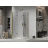 Mexen Lima Duo cabină de duș pliabilă 100 x 90 cm, transparent, Aurie + cadă de duș Flat - 856-100-090-50-02-4010G